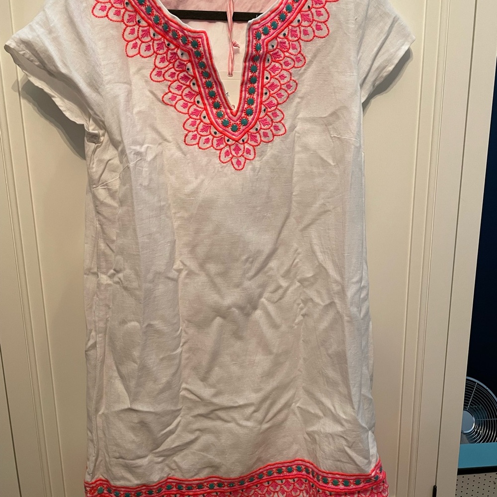 Vineyard Vines Island Embroidered Tunic Dress- White Cap, size 10
